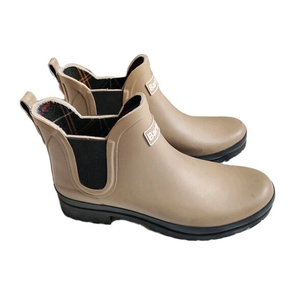 Barbour Mallow Chelsea Rain Boots Men's Size 8 Putty Rubber Waterproof - Picture 2 of 11